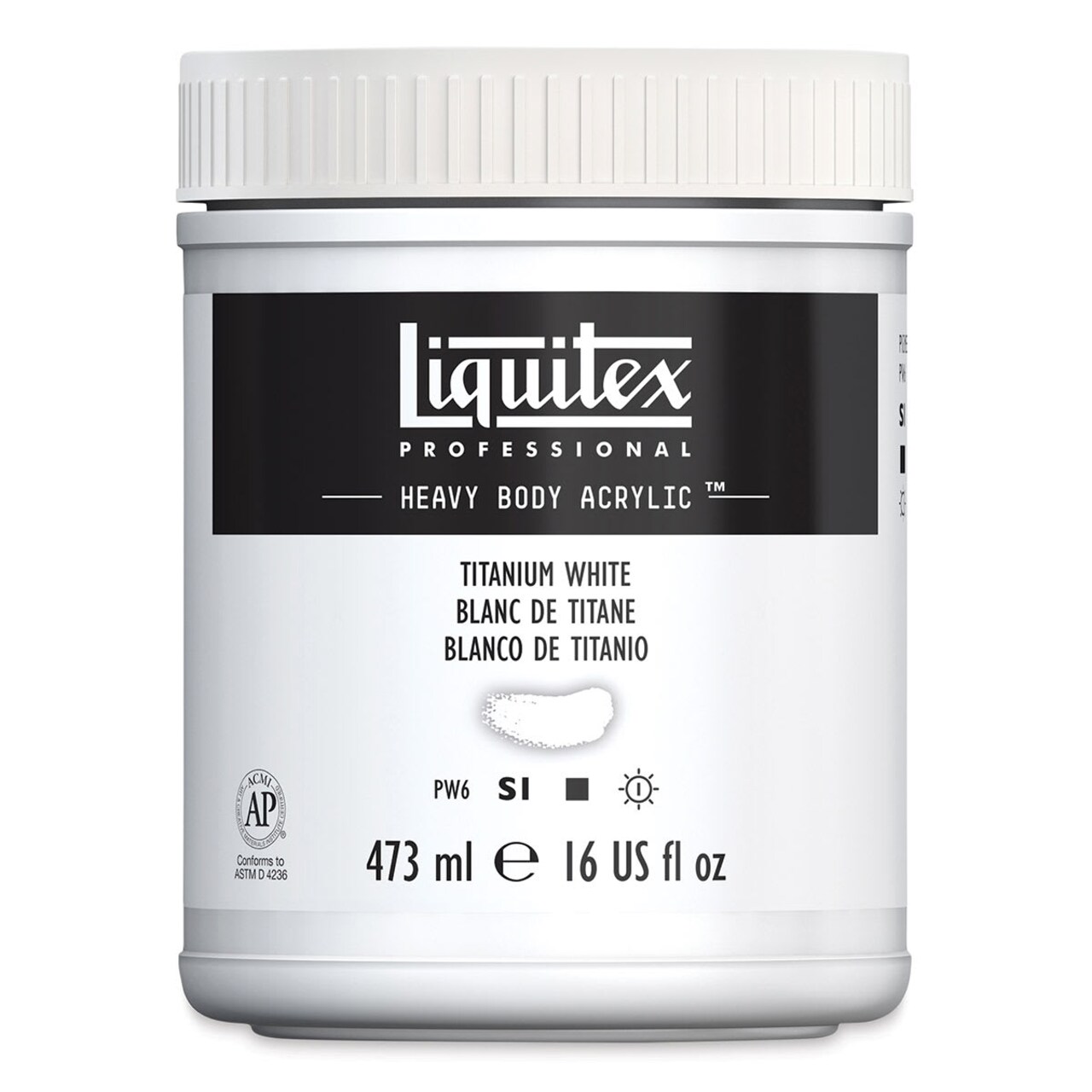 Liquitex Heavy Body Artist Acrylics - Titanium White, 16 oz Jar